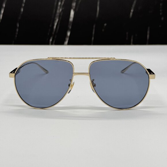 NEW GUCCI GG1311S 003 AVIATOR UNISEX GOLD GRAY SUNGLASSES GUCCI - Picture 2 of 11